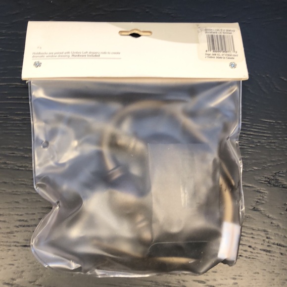 UMBRA Walnut brown drapery scarf holder/hold back set NWT - Picture 2 of 2